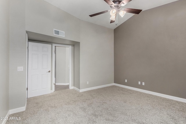 8720 W Willowbrook Dr, Peoria, AZ 85382 - unfurnished bedroom with carpet flooring, vaulted ceiling, and a ceiling fan