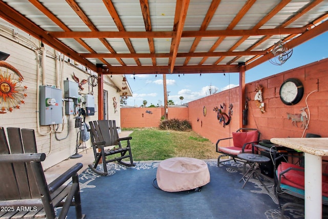 view of patio / terrace featuring a fenced backyard