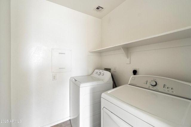 laundry room with washing machine and clothes dryer