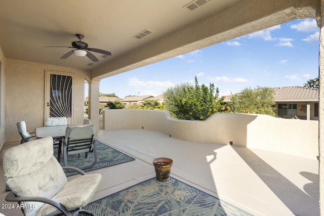 view of patio / terrace with ceiling fan