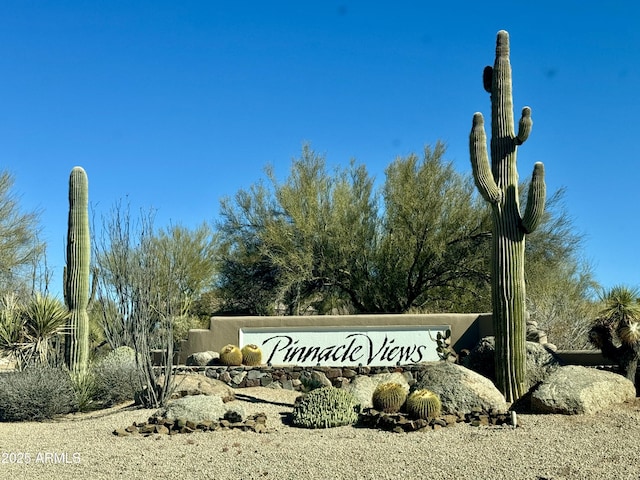 view of community sign