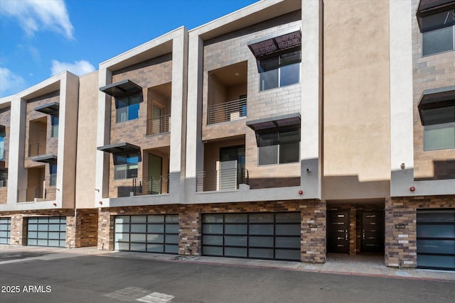 view of building exterior with a garage
