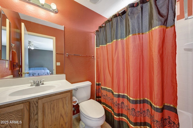 1384 S 222nd Ln, Buckeye, AZ 85326 - ensuite bathroom with vanity, a shower with curtain, and a textured wall