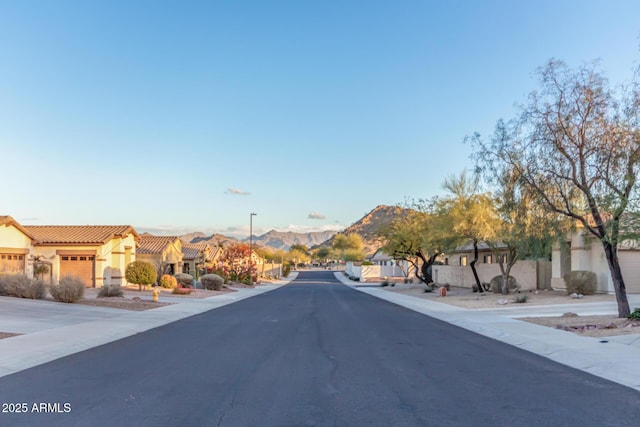 view of road featuring a mountain view