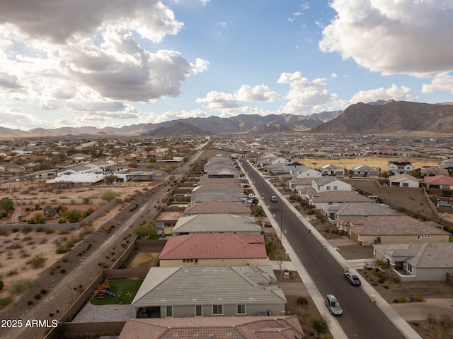 aerial view featuring a mountain view