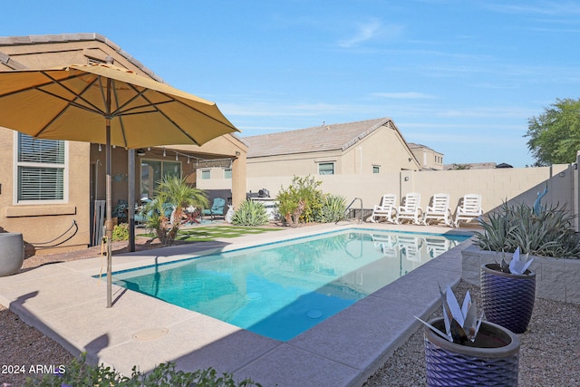 view of pool with a patio area