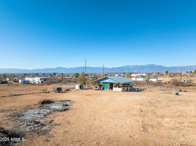 mountain view with a rural view