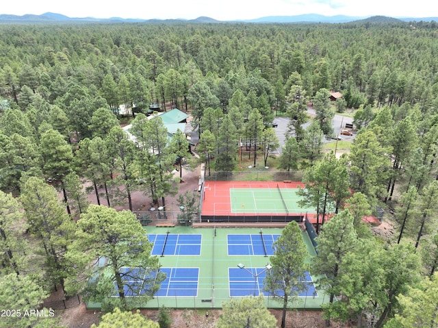 bird's eye view featuring a mountain view