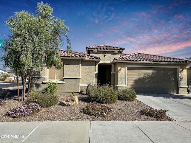 view of front facade with a garage