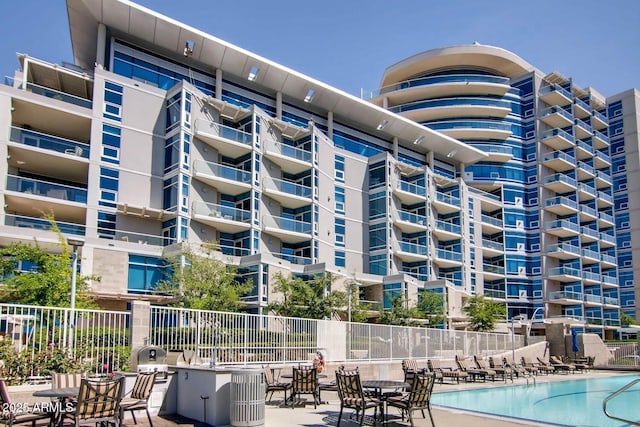 view of pool featuring a patio area