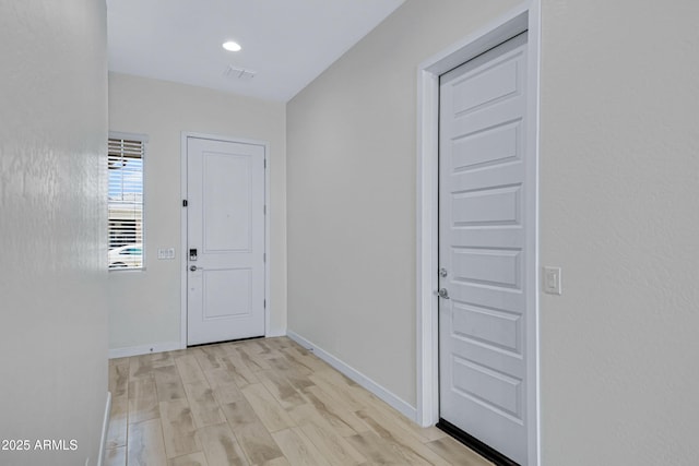 2968 E Tundra Ln, San Tan Valley, AZ 85143 - entryway featuring baseboards, light wood-style floors, and recessed lighting