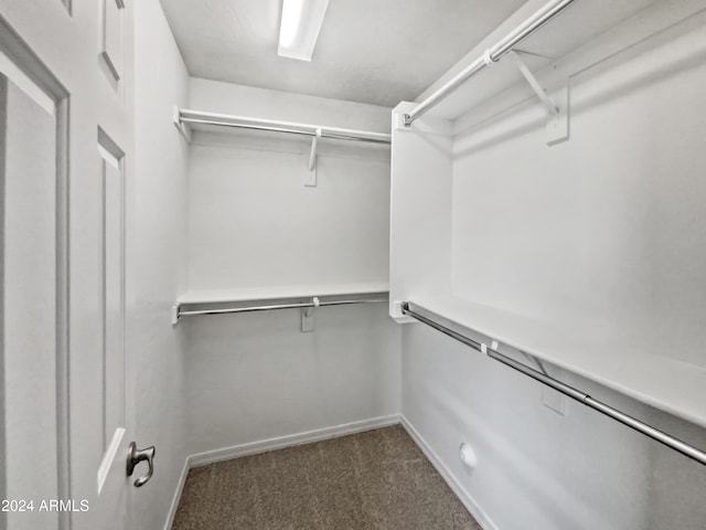 spacious closet with dark carpet