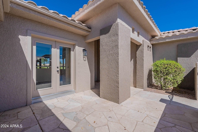 view of patio / terrace featuring french doors