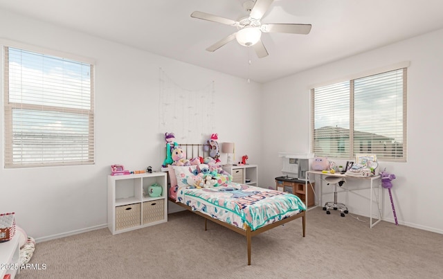16789 W Moreland St, Goodyear, AZ 85338 - bedroom with baseboards, a ceiling fan, and carpet