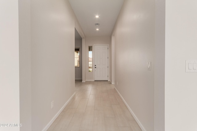 hall featuring light hardwood / wood-style floors