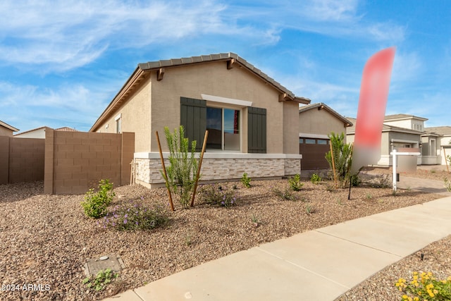 view of front of house with a garage