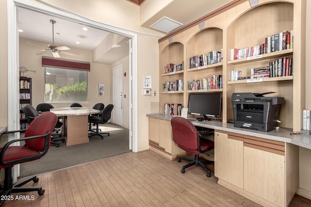 29606 N Tatum Blvd Unit 245, Cave Creek, AZ 85331 - office space featuring built in study area, a ceiling fan, and light wood finished floors