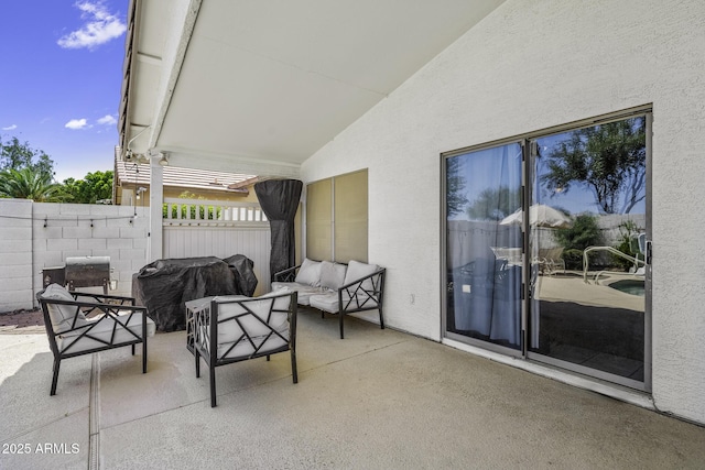 7832 E Osage Ave, Mesa, AZ 85212 - view of patio with fence, area for grilling, and outdoor lounge area