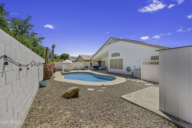 7832 E Osage Ave, Mesa, AZ 85212 - view of swimming pool featuring a patio, a fenced in pool, and a fenced backyard