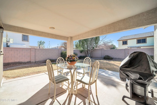 view of patio featuring grilling area