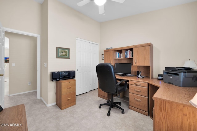 office with ceiling fan