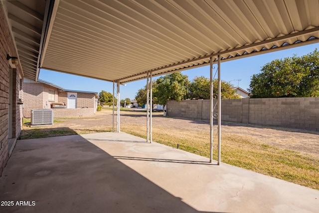 view of patio featuring central air condition unit