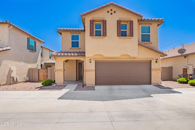 5113 E Greenway St E, Mesa, AZ 85205 - view of front of house with a tile roof, an attached garage, stucco siding, and driveway
