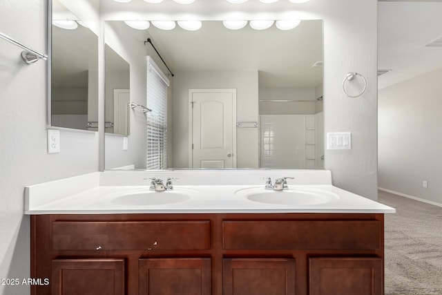 5113 E Greenway St E, Mesa, AZ 85205 - bathroom featuring double vanity and a shower