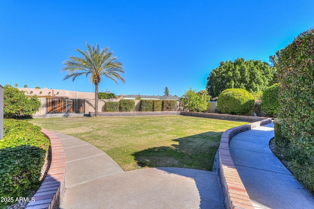 view of yard with fence