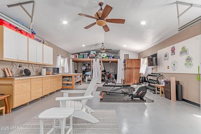 24813 N 55th Dr, Glendale, AZ 85310 - garage with a ceiling fan and recessed lighting