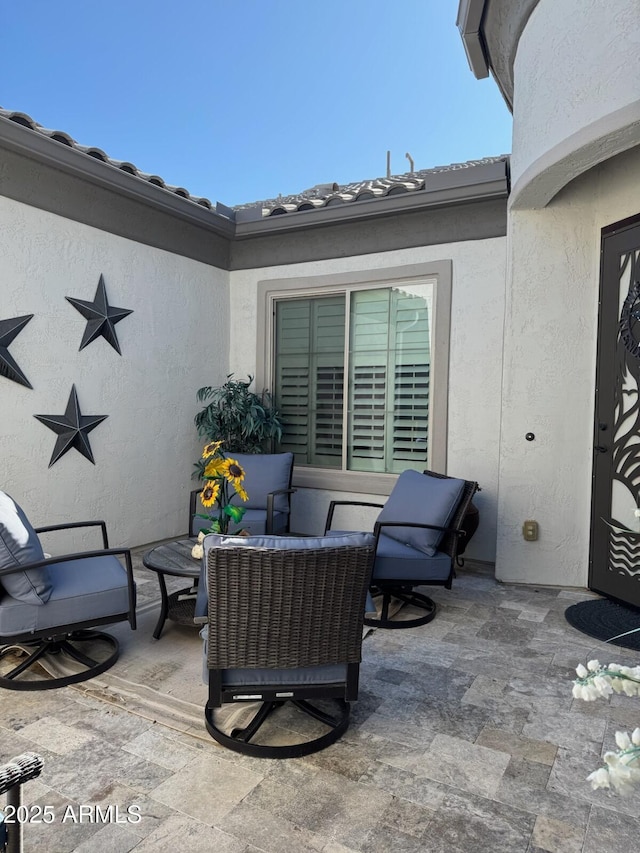 view of patio with an outdoor hangout area