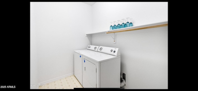 1869 E Birch St, Casa Grande, AZ 85122 - washroom with washing machine and dryer, laundry area, light floors, and baseboards