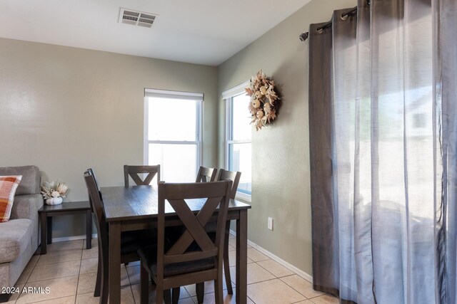 1706 W Coolidge Way, Coolidge, AZ 85128 - dining area featuring visible vents, baseboards, and light tile patterned floors