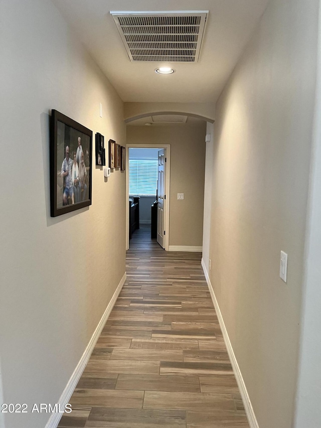 hall featuring hardwood / wood-style flooring