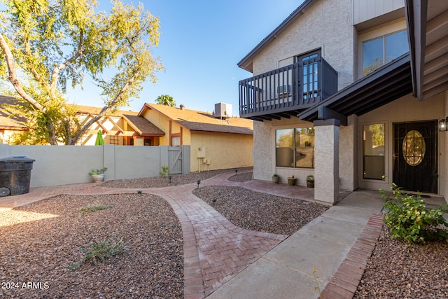 view of yard with a patio and central AC