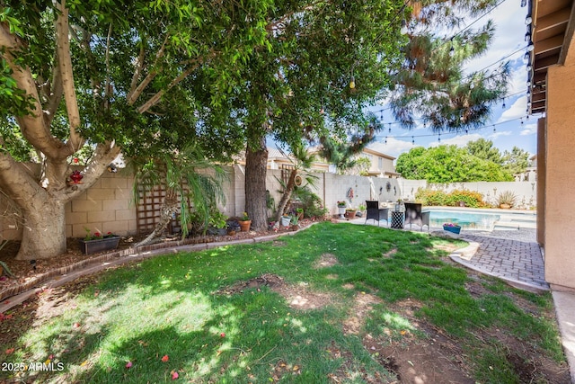 view of yard with a patio area