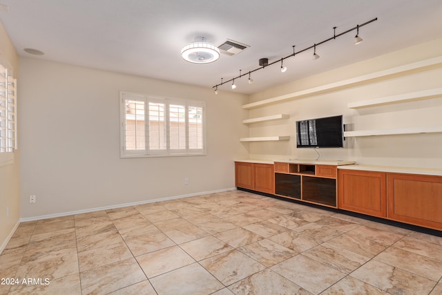 kitchen with rail lighting