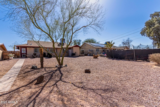 back of property featuring a fenced backyard