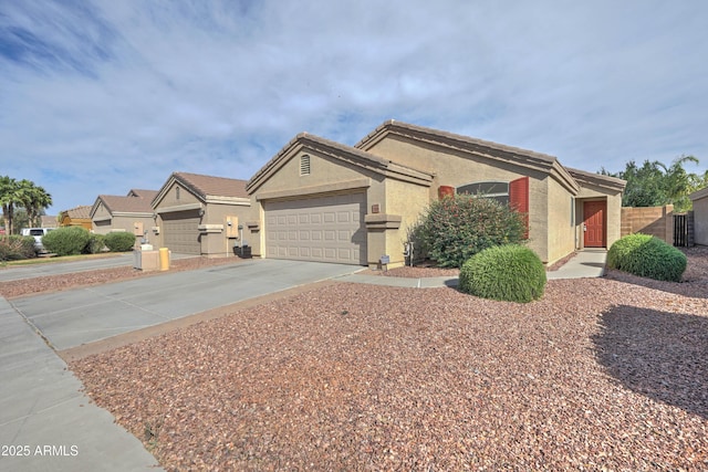 ranch-style home featuring a garage