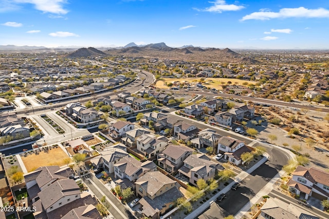 aerial view with a mountain view