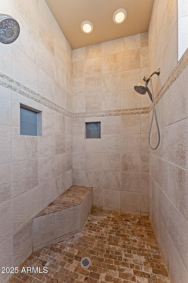 20910 W Cattle Iron Dr, Wickenburg, AZ 85390 - full bathroom with a tile shower and recessed lighting