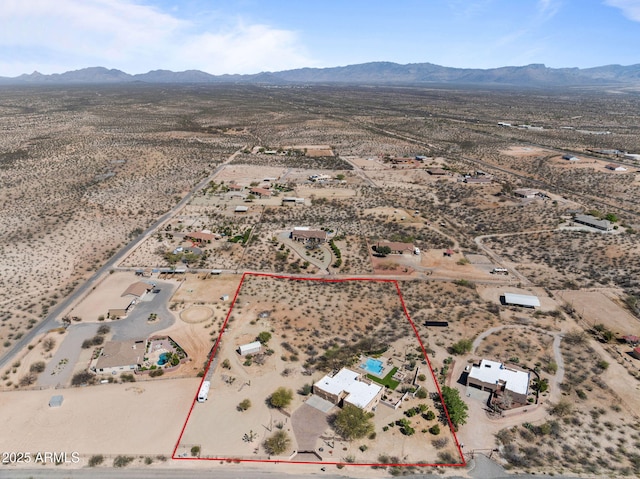 20910 W Cattle Iron Dr, Wickenburg, AZ 85390 - drone / aerial view featuring a rural view, a mountain view, and a desert view