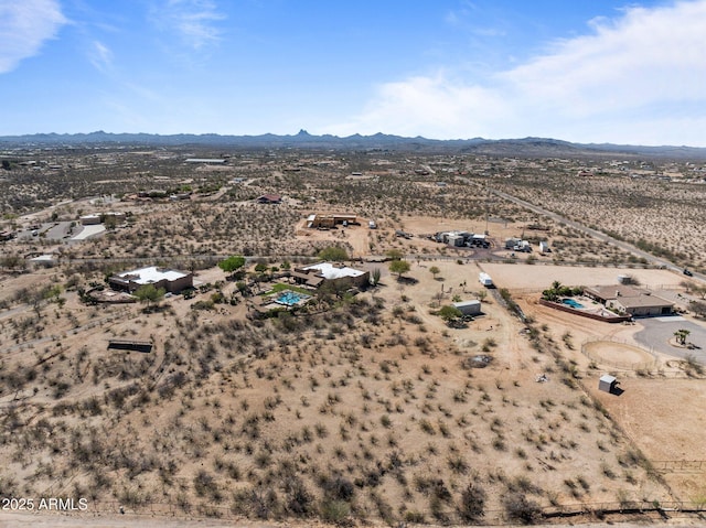 20910 W Cattle Iron Dr, Wickenburg, AZ 85390 - bird's eye view featuring a mountain view and view of desert
