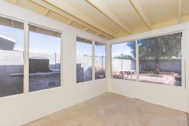 view of unfurnished sunroom