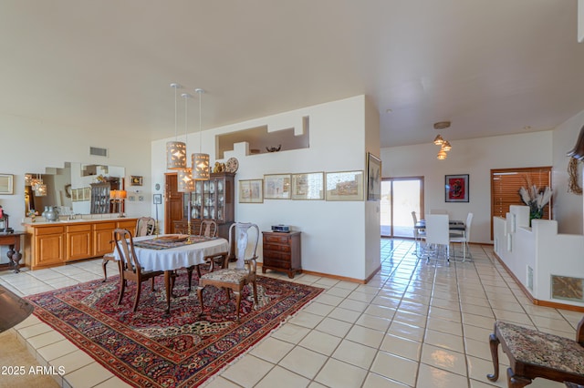 view of tiled dining space