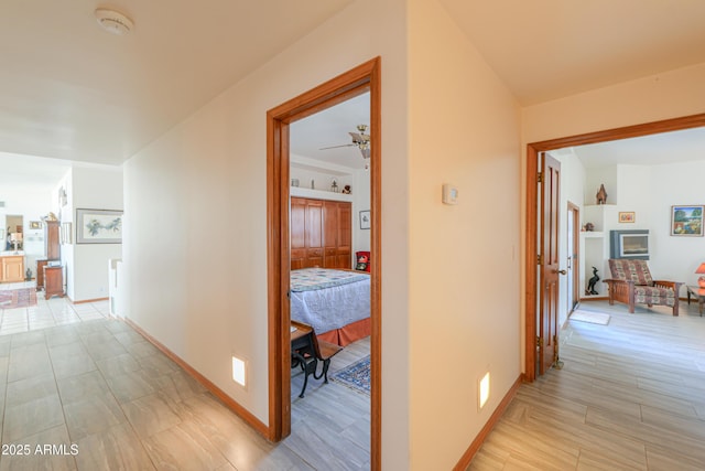 hall featuring light hardwood / wood-style flooring