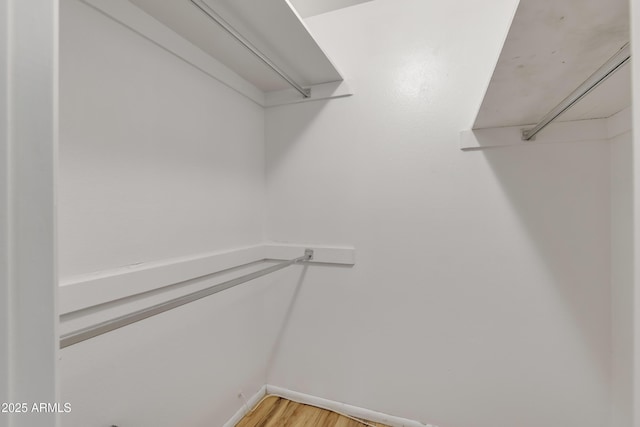walk in closet featuring light wood-style floors