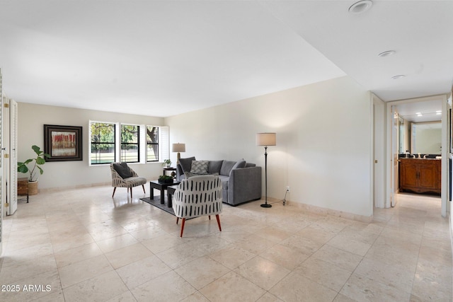 view of tiled living room