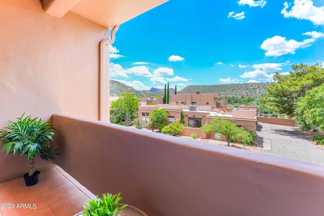 balcony with a mountain view