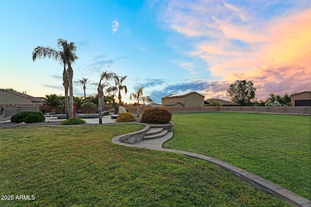 18822 E Flintlock Dr, Queen Creek, AZ 85142 - yard at dusk featuring fence